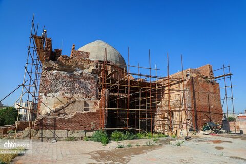 بازدید استاندار اردبیل از روند مرمت و ساماندهی پایگاه ملی جمعه مسجد اردبیل