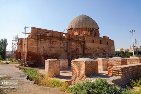 بازدید استاندار اردبیل از روند مرمت و ساماندهی پایگاه ملی جمعه مسجد اردبیل