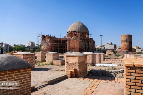 بازدید استاندار اردبیل از روند مرمت و ساماندهی پایگاه ملی جمعه مسجد اردبیل