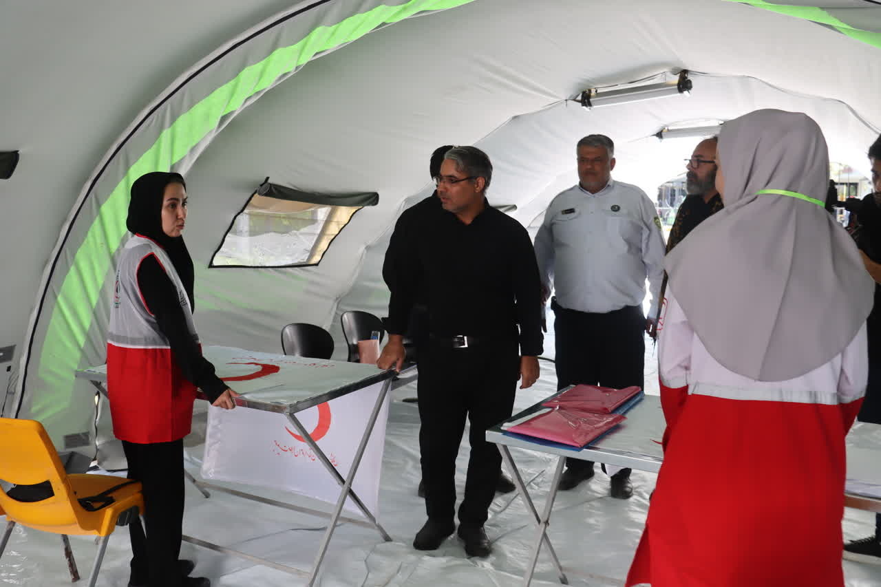 استقرار پایگاه امدادی و بیمارستان صحرایی در مجموعه فرهنگی تاریخی تاریخی نادری