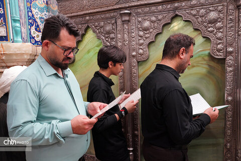 عزاداران اربعینی حسینی(ع) در حرم مطهر بانوی کرامت(س) قم