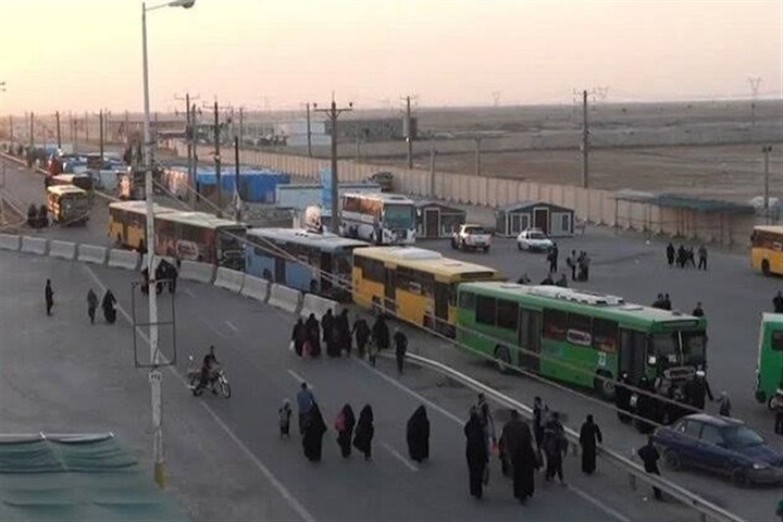 استقرار ناوگان حمل‌ونقل عمومی بوشهر در مرز شلمچه تا پایان طرح اربعین