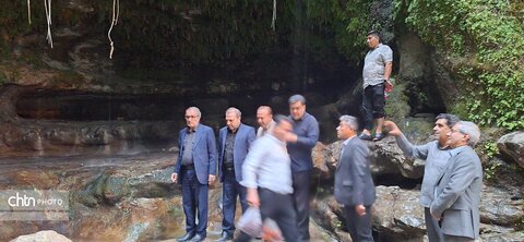 گزارش تصویری | بازدید میدانی استاندار از ظرفیت‌های گردشگری آبشار تنگ تامرادی