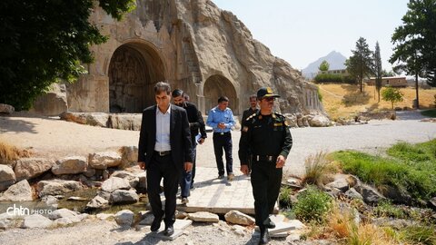 بازدید فرمانده یگان حفاظت میراث‌فرهنگی کشور از تاق‌بستان