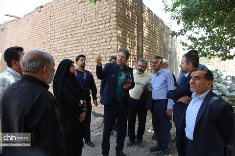 بازدید مسئولان از طرح سامان‌دهی محوطه بیرونی خانه تاریخی ملاصدرا در کهک