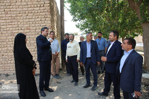 بازدید مسئولان از طرح سامان‌دهی محوطه بیرونی خانه تاریخی ملاصدرا در کهک