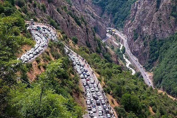 ترافیک سنگین در محورهای چالوس و هراز
