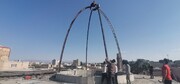 عملیات نصب گنبد آرامگاه شمس تبریزی آغاز شد/ یکی از شاخص‌ترین سازه‌های معماری جهان در خوی