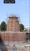جهش در عملیات اجرایی بارگاه شمس تبریزی/ رکوردشکنی تیم‌های فنی در احداث گنبد