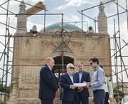 بازدید علی دارابی از مقبرةالشهداء بجنورد/ پیشرفت ۷۰ درصدی مرمت بنا