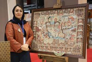 خلق اثر تک‌نسخه‌ای سلاطین بازخوانی تاریخ ایران با هنر سرمه‌دوزی هنرمند مرودشتی