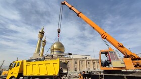 آواربرداری ساختمان تخریب شده حسینیه اعظم زنجان در جنگ اخیر