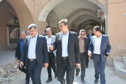 بازدید استاندار یزد از روند پیشرفت پروژه‌های بقعه سید شمس‌الدین و بازار حضرت عباسی