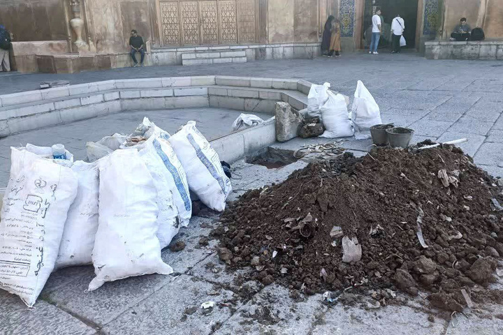 لایروبی و ساماندهی کانال تاریخی دفع آب مسجد امام(ره) اصفهان