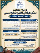 فراخوان انتخابات تشکل حرفه‌ای فعالان صنایع‌دستی آذربایجان‌شرقی منتشر شد/ انتخابات ۲۵ آبان‌ماه در تبریز برگزار می‌شود