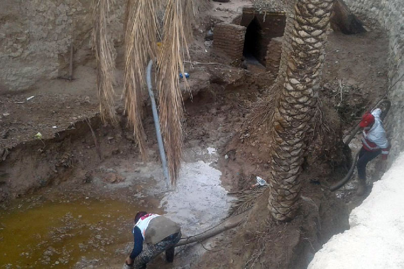 نجات قلعه تاریخی بیاضه پس از وقوع سیل در خور و بیابانک