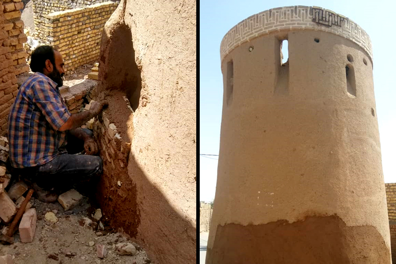 برج تاریخی حسن‌آباد یزد مرمت شد