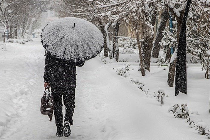 بارش برف و باران به همراه کاهش دما در ۱۹ استان