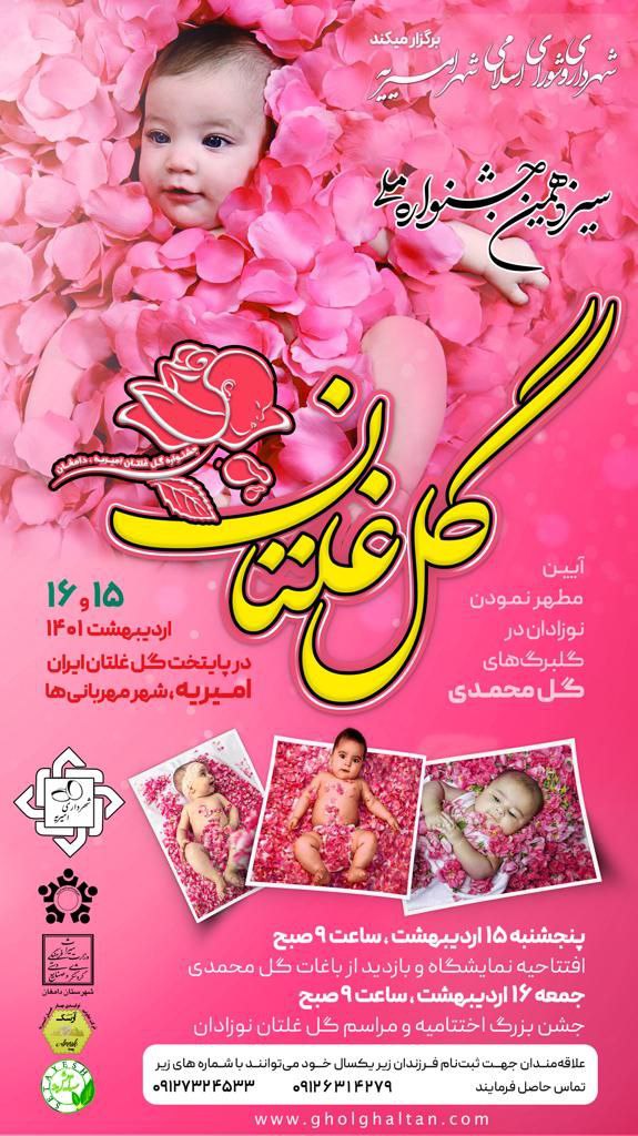 سیزدهمین جشنواره ملی گل‌غلتان نوزاد دامغان در شهر امیریه برگزار می‌شود