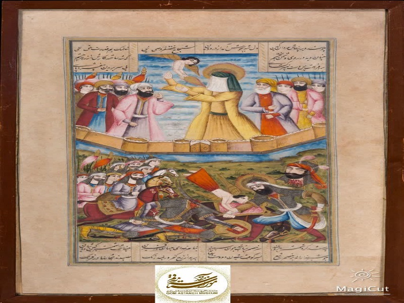 تابلو نقاشی جنگ خندق در موزه حرم حضرت معصومه(س) به نمایش درآمد