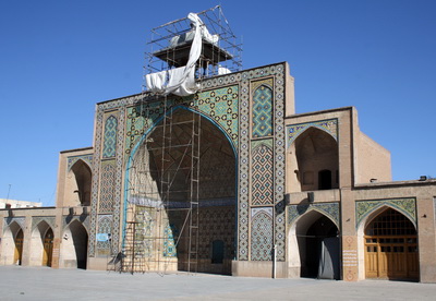 مرمت مأذنه ایوان شمالی مسجدالنبی قزوین